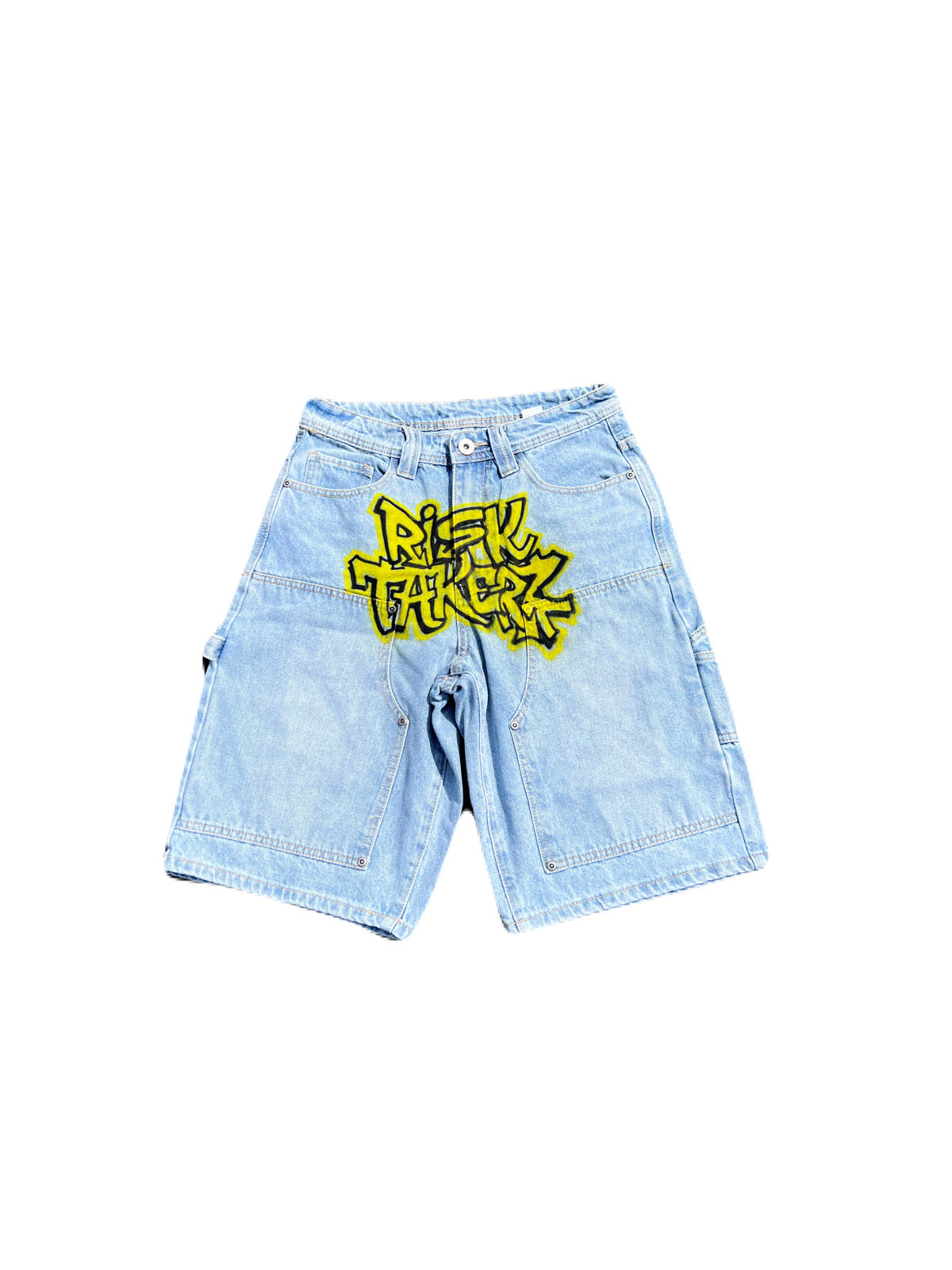 “Denim Blue” Rhinestone Subway Surfer Jorts