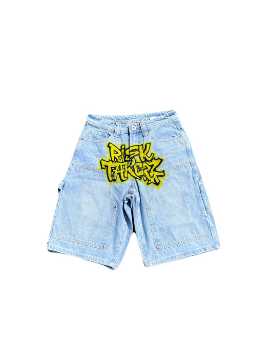 “Denim Blue” Rhinestone Subway Surfer Jorts